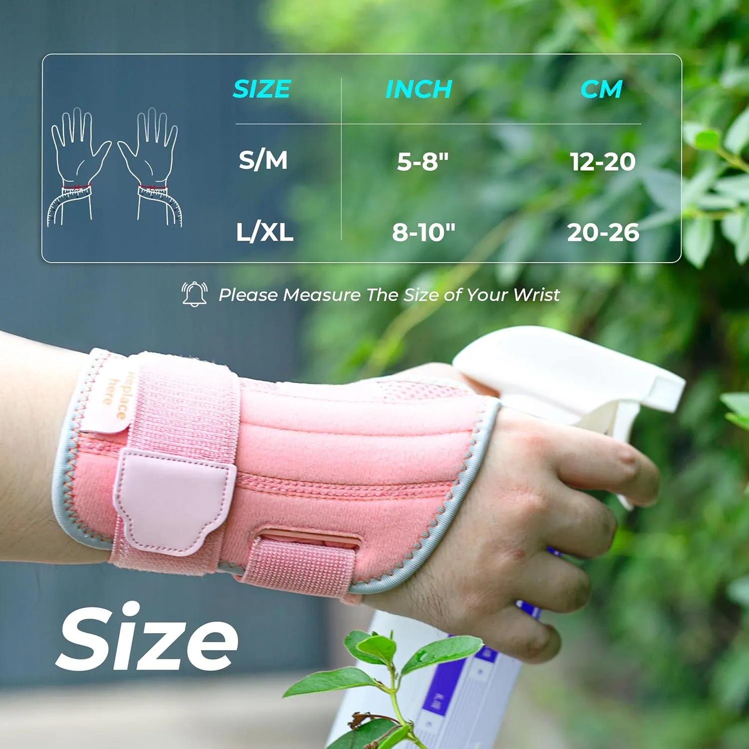 2 in 1 Carpal Tunnel Wrist Brace, 3 Adjustable Stability Wrist Support, Customized Wrist Splint with Replaceable Springs (Right - Pink, S/M)