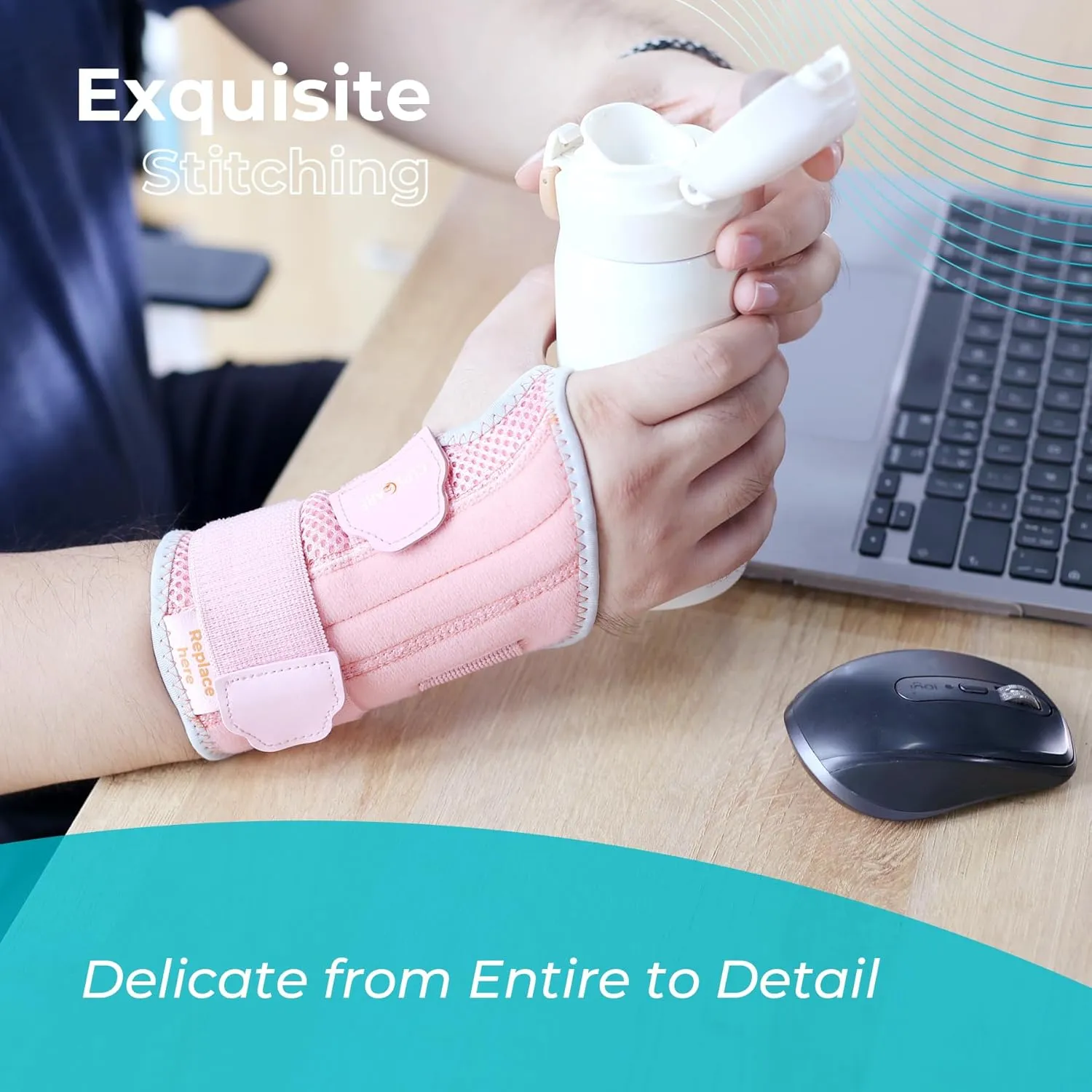 2 in 1 Carpal Tunnel Wrist Brace, 3 Adjustable Stability Wrist Support, Customized Wrist Splint with Replaceable Springs (Right - Pink, S/M)