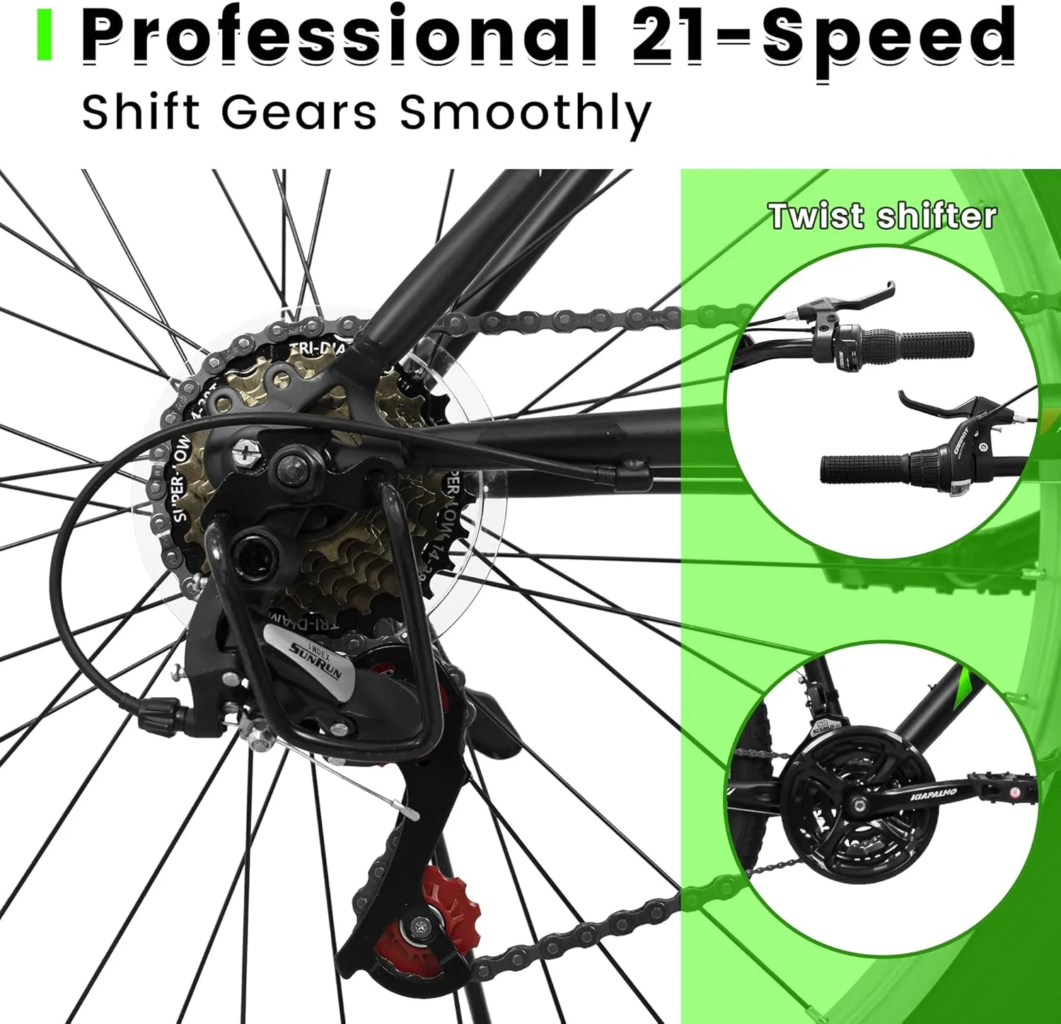24 Inch Mountain Bike Boys Girls, Dual Full Suspension Children Bicycle to School, 21-Speed Kids Bike for 10  Years Old, Gift for Your Kids.