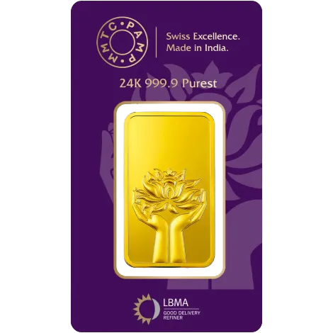 31.1 GM GOLD BAR LOTUS 24K (999.9) MMTC Gold 1 Ounce