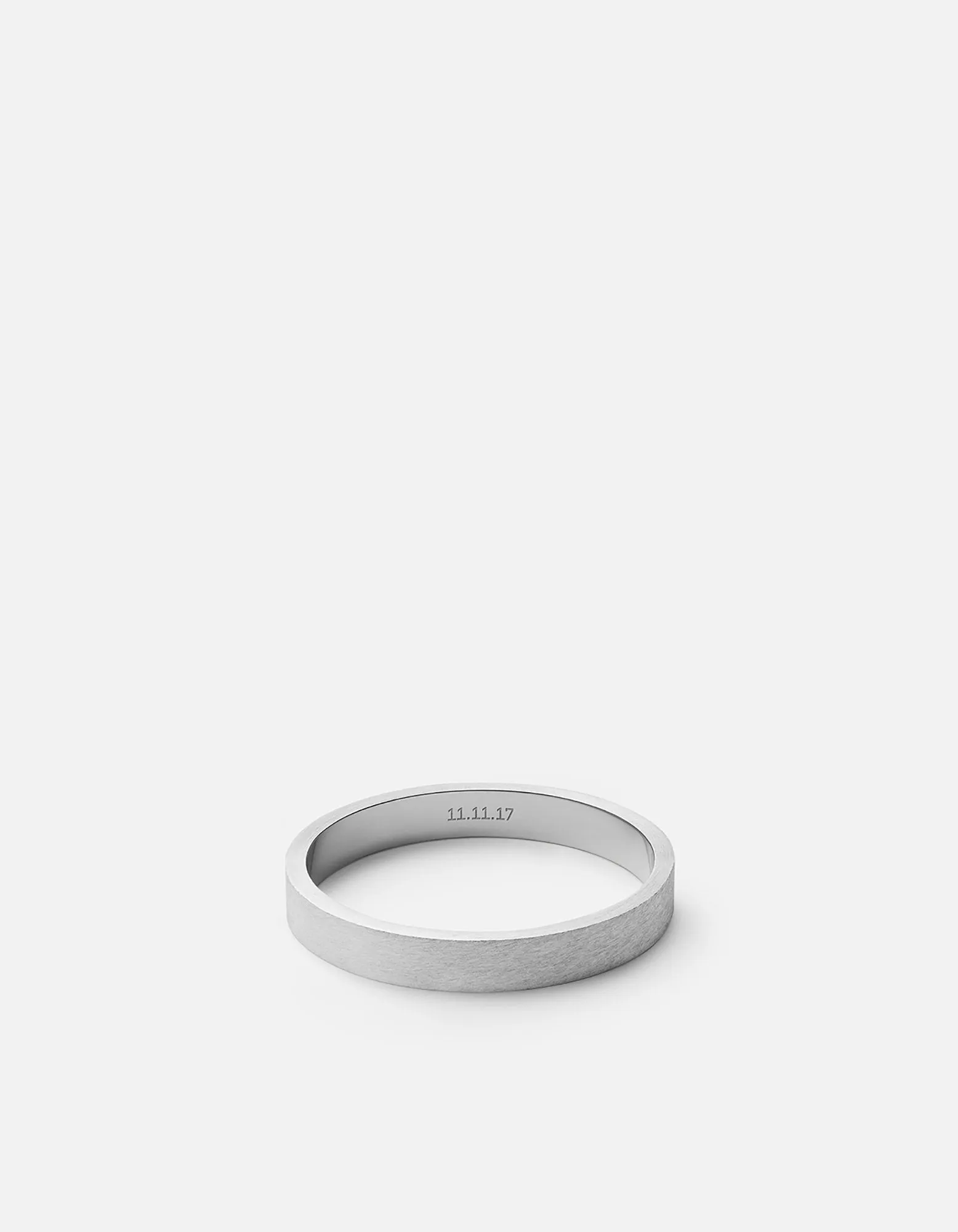 3mm Silver Band, Matte Sterling Silver