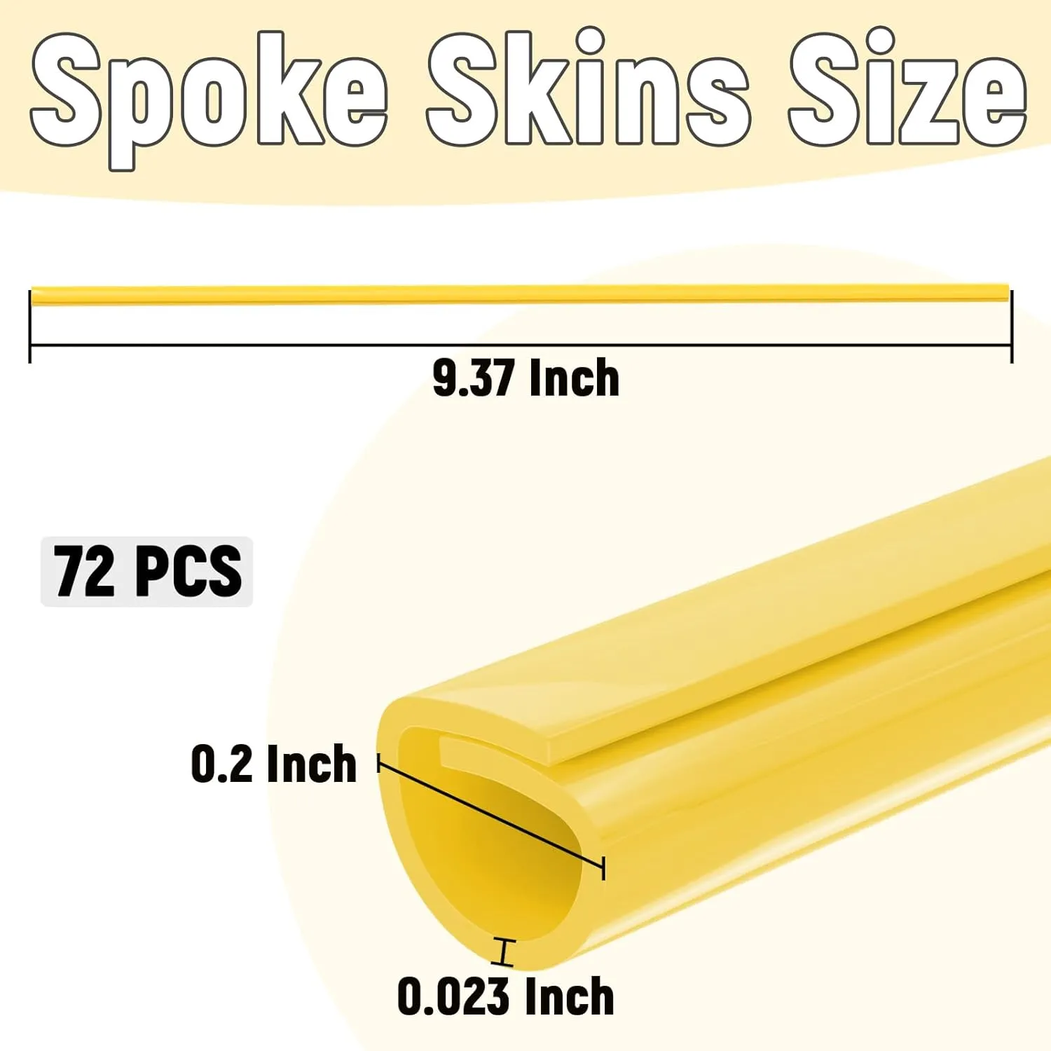72 PCS Dirt Bike Spoke Covers, Wheel Spoke Wraps, Universal Spoke Skins Spoke Covers for 8-21 Inch Rims, Spoke Covers Decoration Protector for Dirt Bike, Wheelchair, Bicycle, Motorcycle (Yellow)