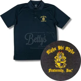 Alpha Phi Alpha ΑΦΑ Embroidered Shield Polo Golf Shirt