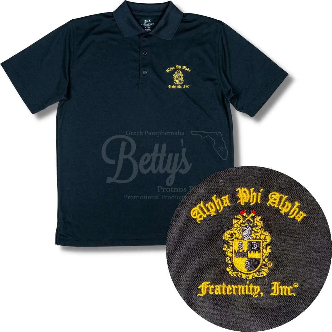Alpha Phi Alpha ΑΦΑ Embroidered Shield Polo Golf Shirt