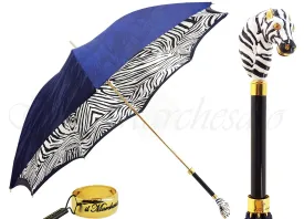Amazing Zebra Umbrella Enamel on 24K gold