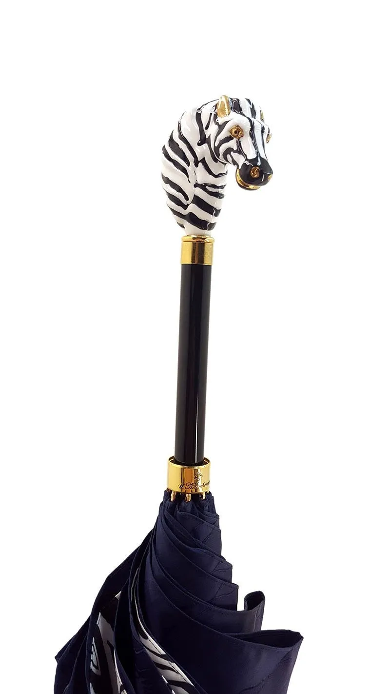 Amazing Zebra Umbrella Enamel on 24K gold