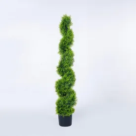 Artificial Real Touch Spiral Topiary -  Indoor and Outdoor Use | 59" Fake Spiral Topiary by Vintage Home