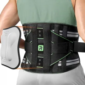 Back Brace for Lower Back Pain Relief, 8X Powerful Lumbar Support with 3D Pad, Support Belt for Men Women, Breathable Back Support Brace with Adjustable Strap, Green Size M (Waist: 33.5"-39.4")