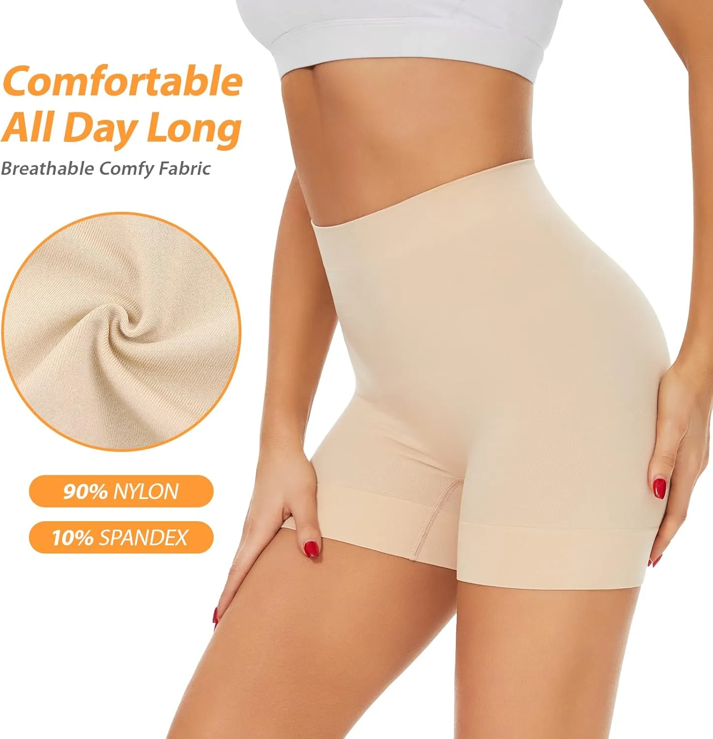 BESTENA Seamless Smooth Boyshorts Panties Slip Shorts for Under Dress Slimming Shapewear Shorts