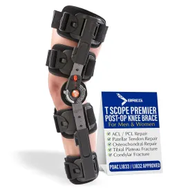 Brace Direct Breg T Scope Premier XL Full Foam Post-Op Knee Brace: Adjustable ROM Support for ACL PCL MCL Recovery L1833 L1832, Thigh up to 35.5 in