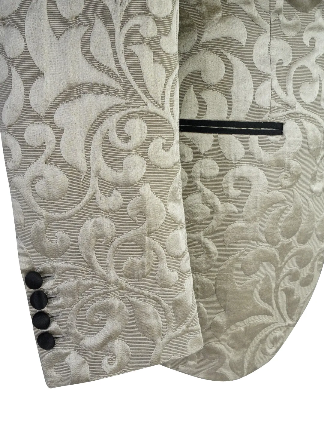 Champagne Oro and Black Paisley Dinner Jacket @ The Vault