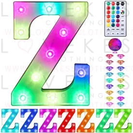 Colorful Light up Letters Led Marquee Letter Lights with Remote 18 Colors Letters with Lights for Wedding Birthday Party Lamp Christmas Home Bar Decoration - Diamond Design Battery Powered - Z