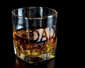 Custom Engraved One Whiskey Best Dad Birthday Gift for Brother from Sister Bachelor Party Decorations for Young Men Women Scotch Rock Glass