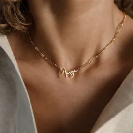Custom Personalized Stainless Steel Letter Name Necklace Figaro Chain