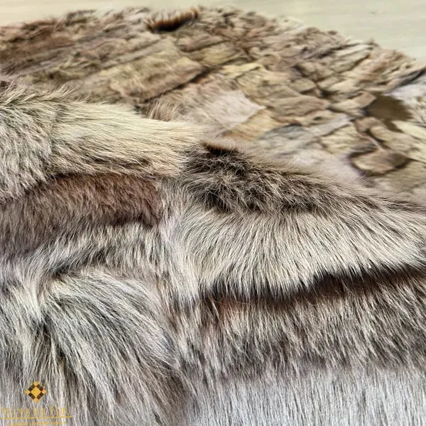 Genuine Natural Brown Round Sheepskin Handmade Modern Round Office Rug