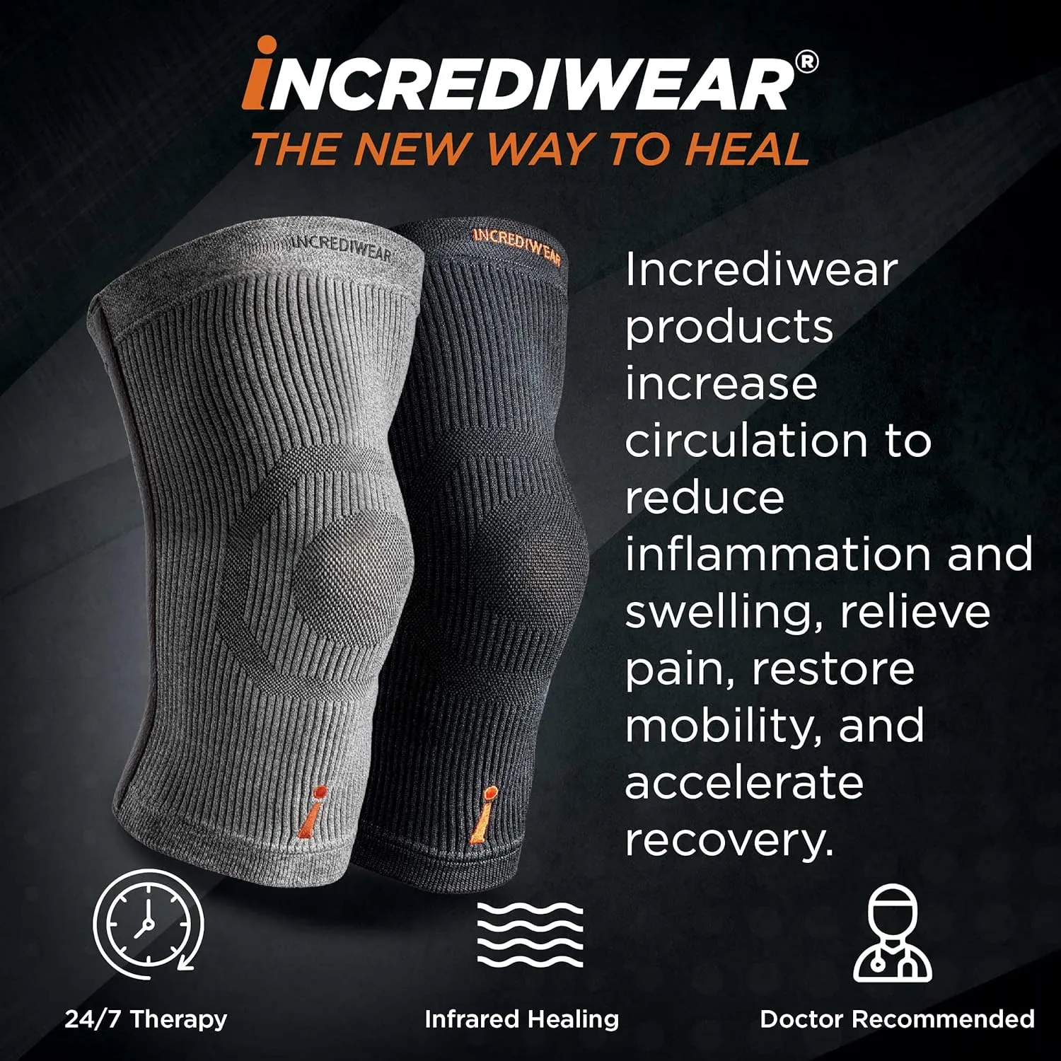 Incrediwear Knee Sleeve  Knee Braces for Knee Pain, Joint Pain Relief, Swelling, Inflammation Relief, and Circulation, Knee Support for Women and Men