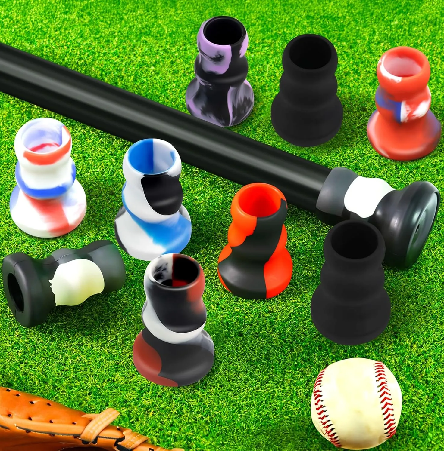 JAYA 2 Pack Bat Knob Taper, Exclusive Installation Lubricant, Easy Installation Bat Knob Taper, Increased Bottom Protection, Ergonomic Design, for Enhanced Grip and Protection