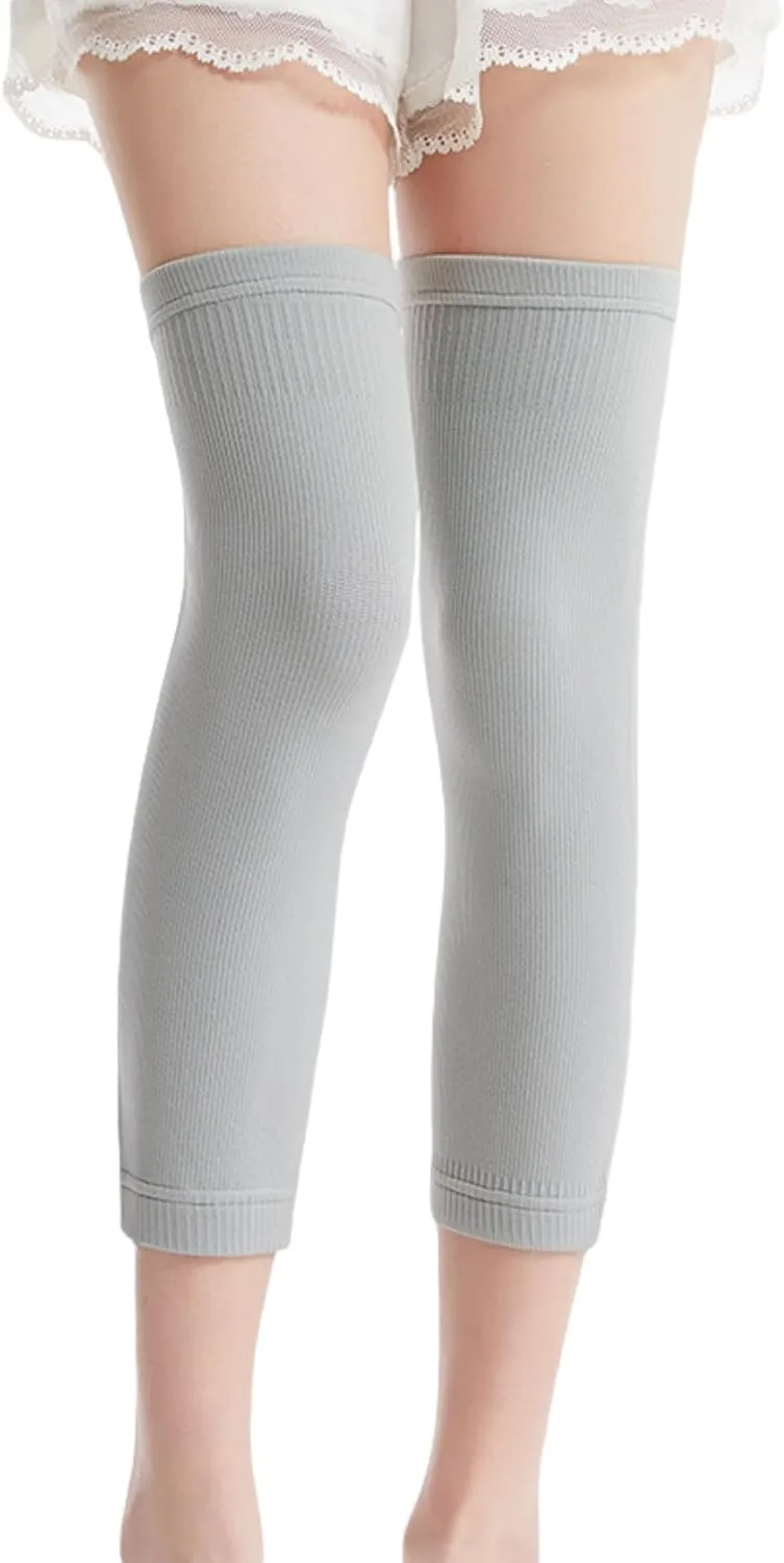 JUMISEE Leg Compression Sleeve for Men Women, Cotton Full Length Knee Brace Leg Support for Arthritis Pain Management Relief