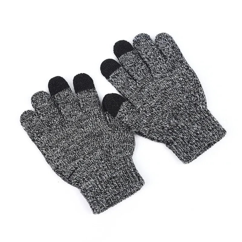 Kids Gloves Winter Touches Screen Gloves Knitted Children Mittens Boys Girls Warm Gloves Thickened Mittens Solid Color D7WF