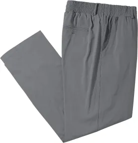LETAOTAO Mens Big and Tall Full Elastic Waist Pants Stretch Slacks with Zipper Fly and Pockets