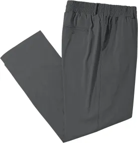 LETAOTAO Mens Big and Tall Full Elastic Waist Pants Stretch Slacks with Zipper Fly and Pockets