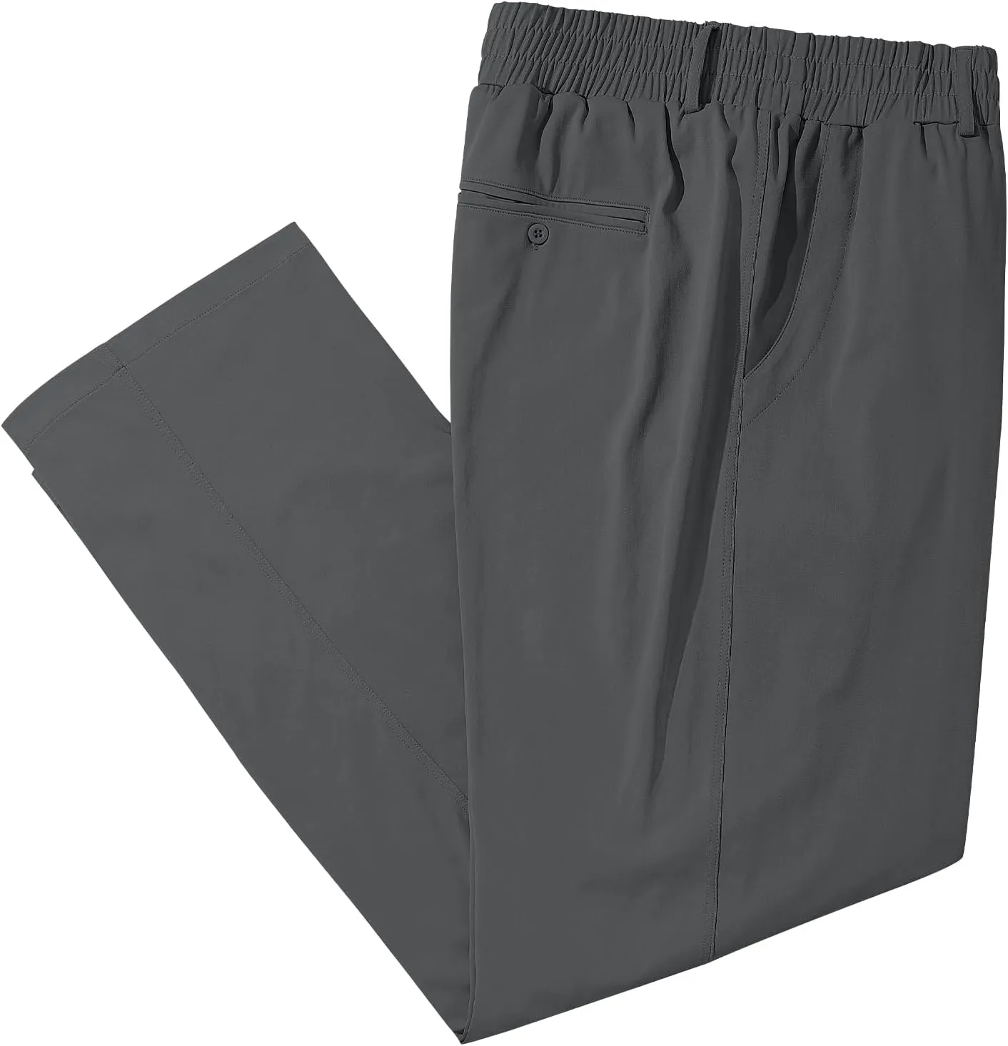 LETAOTAO Mens Big and Tall Full Elastic Waist Pants Stretch Slacks with Zipper Fly and Pockets