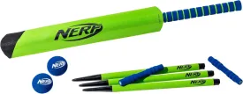 Nerf Foam Cricket Set - Full Starter Cricket with 30" Bat, (2) Foam Balls   (3) Plastic Wickets - Perfect for Adults, Kids   Beginners - Full Set