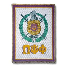 Omega Psi Phi ΩΨΦ Shield Afghan Throw Blanket