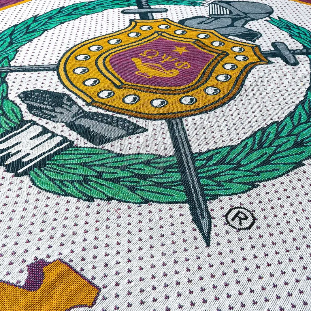Omega Psi Phi ΩΨΦ Shield Afghan Throw Blanket