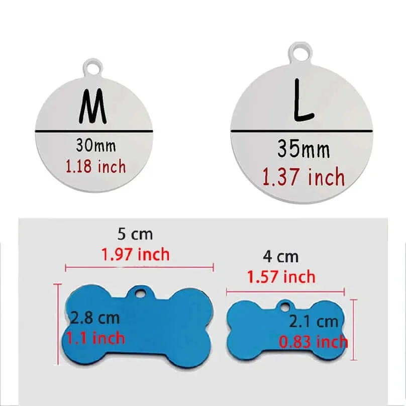 Personalized Pet Service Dog ID Tag Stainless Steel