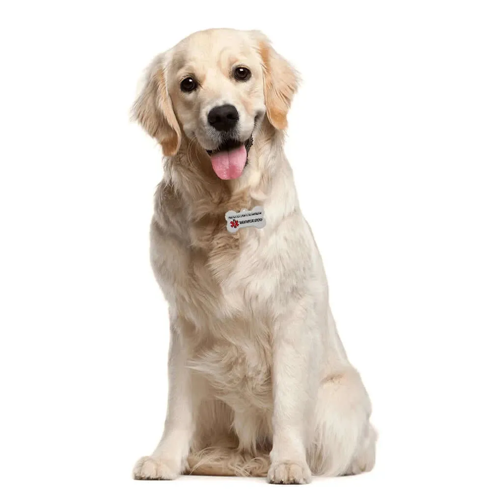 Personalized Pet Service Dog ID Tag Stainless Steel