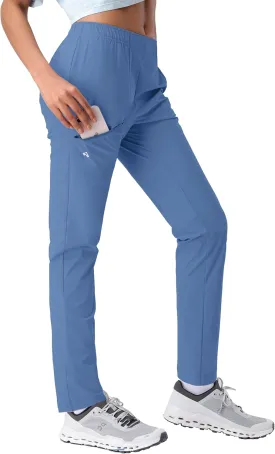 Pioneer Camp Women's Hiking Pants UPF 50  Elastic Waist Drawstring Ultra-Stretch Lightweight Outdoor Cargo Pants for Travel