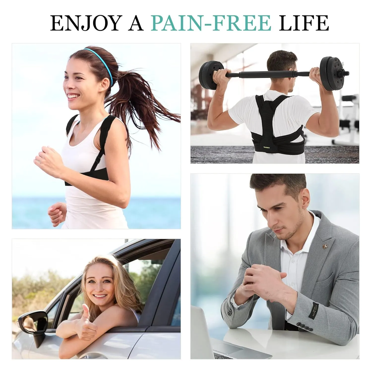 Posture Corrector for Women and Men, Adjustable Upper Back Brace for Posture Hunchback Support and Providing Pain Relief from Neck, Shoulder, and Upper Back (Small/Medium)
