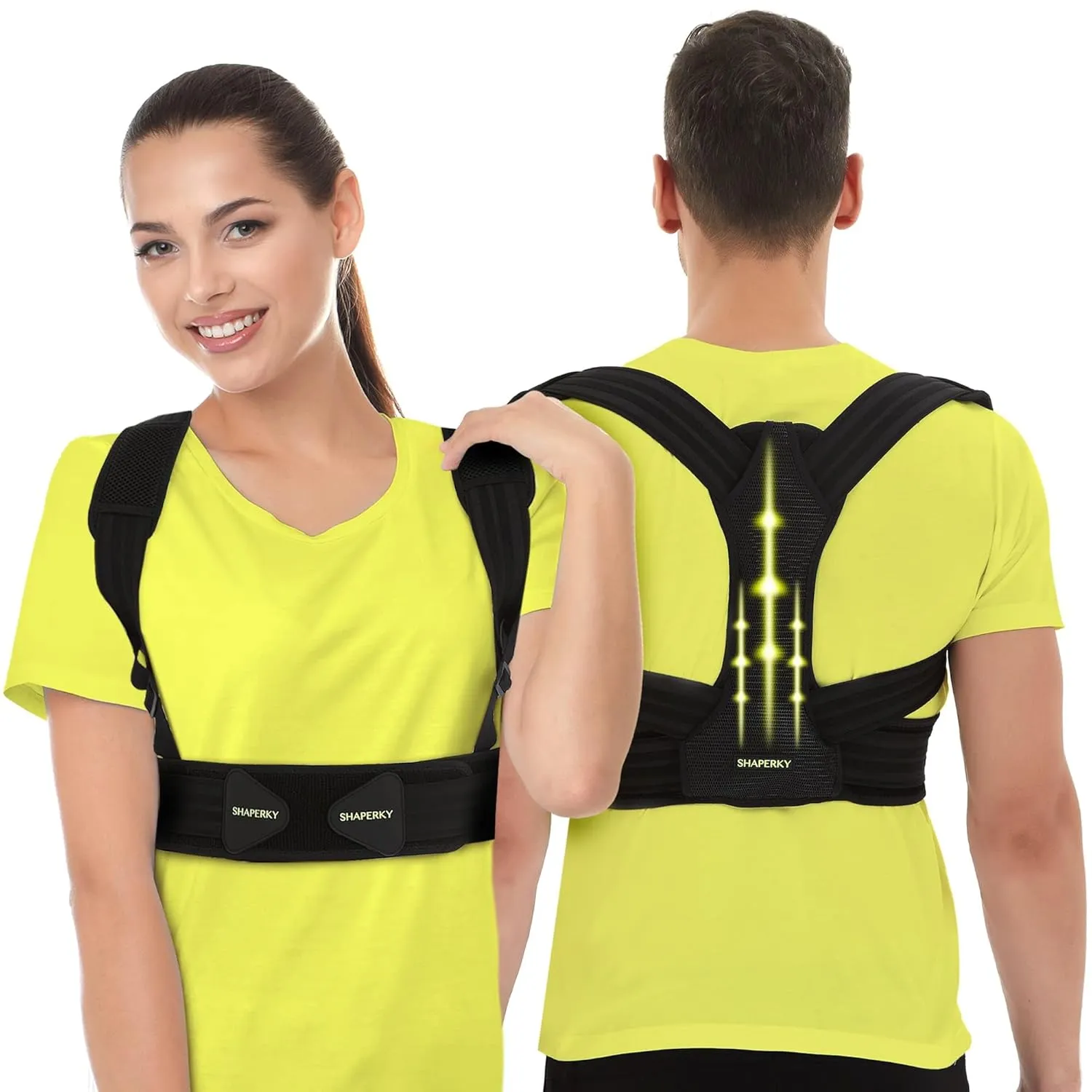 Posture Corrector for Women and Men, Adjustable Upper Back Brace for Posture Hunchback Support and Providing Pain Relief from Neck, Shoulder, and Upper Back (Small/Medium)