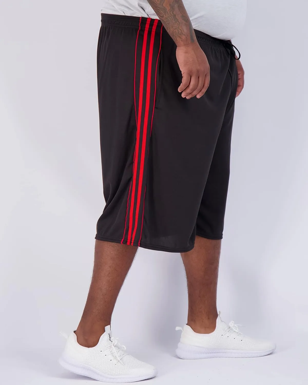 Real Essentials Men's Big & Tall 3-Pack Dry Fit & Mesh Active Athletic Perfomance Shorts (3X-5X)