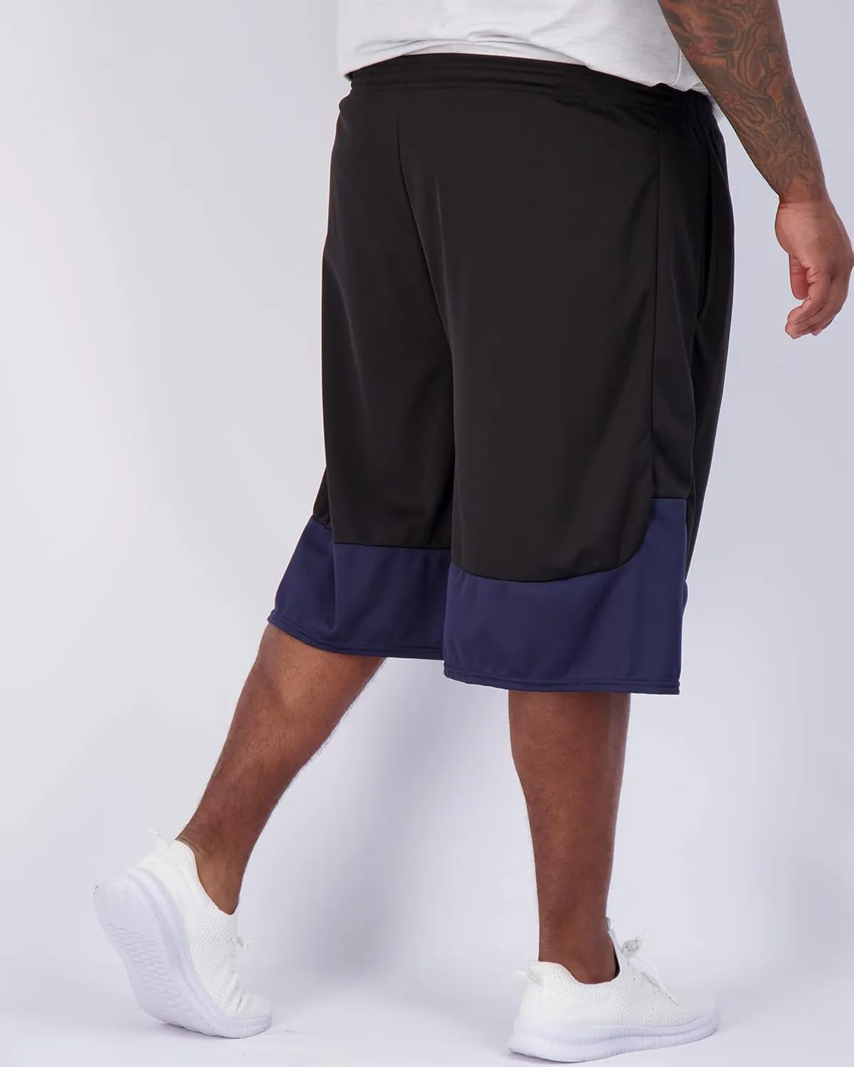Real Essentials Men's Big & Tall 3-Pack Dry Fit & Mesh Active Athletic Perfomance Shorts (3X-5X)