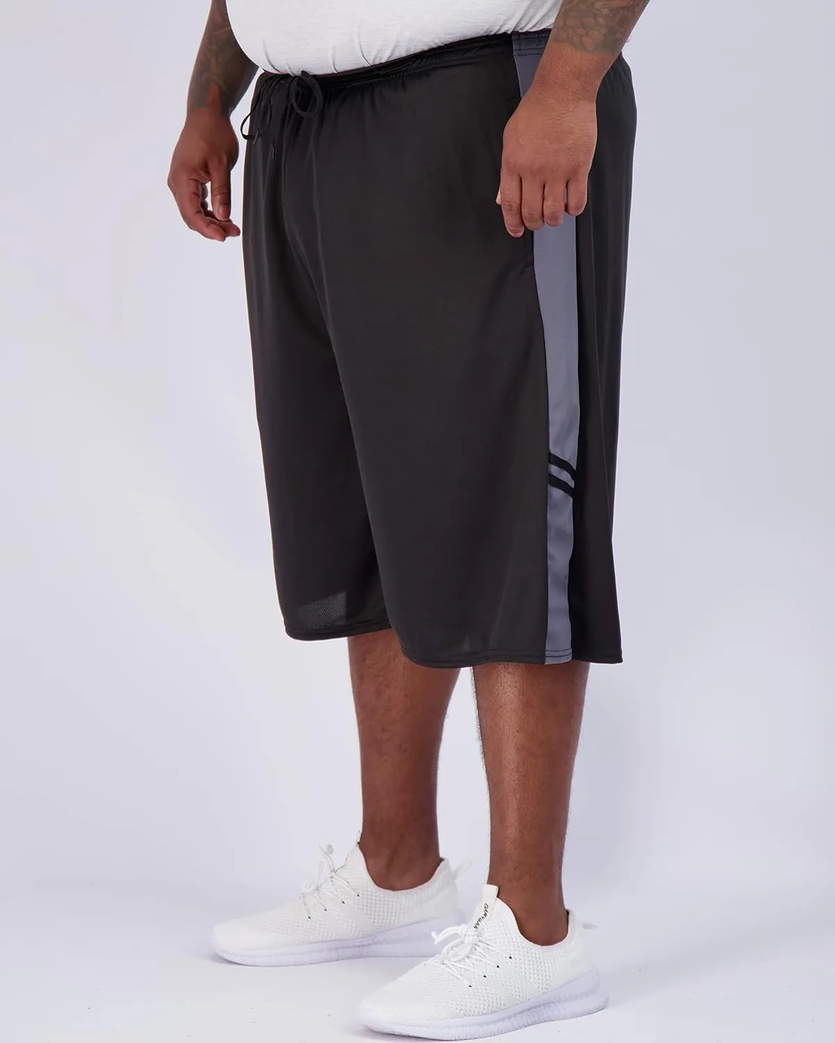Real Essentials Men's Big & Tall 3-Pack Dry Fit & Mesh Active Athletic Perfomance Shorts (3X-5X)