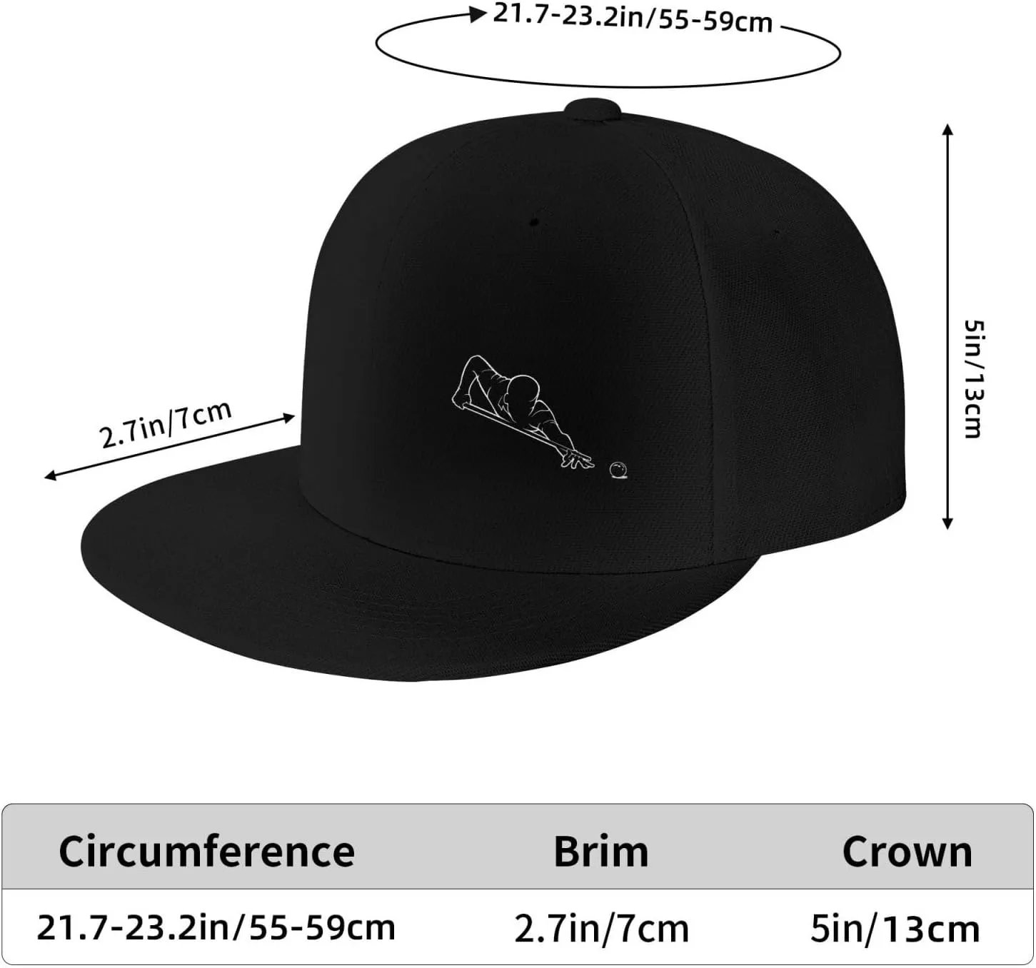 Retro Vintage Pool-Billiard-Players Hat for Men Women Flat Bill Visor Trucker Hat Fashion Hip Hop Baseball Cap