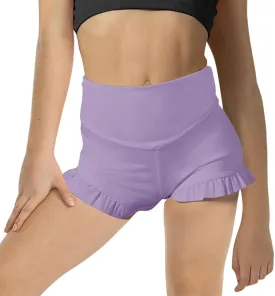 RRHSS Girls Athletic High Waisted Ruffle Shorts - Comfy Yoga Dance Workout Gymnastics