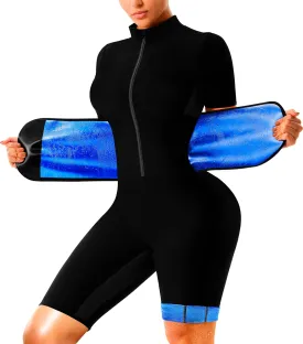 Sauna Suit For Women Waist Trainers For Women Belly Fat Full Body Jumpsuit Adjust Waist Breathable Underarm