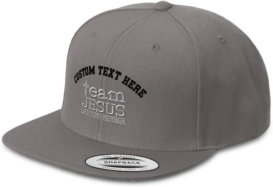 Speedy Pros Snapback Hat for Men Flat Brim Hats Team Jesus Life Time Member God Christ Embroidered Flat Bill Hat
