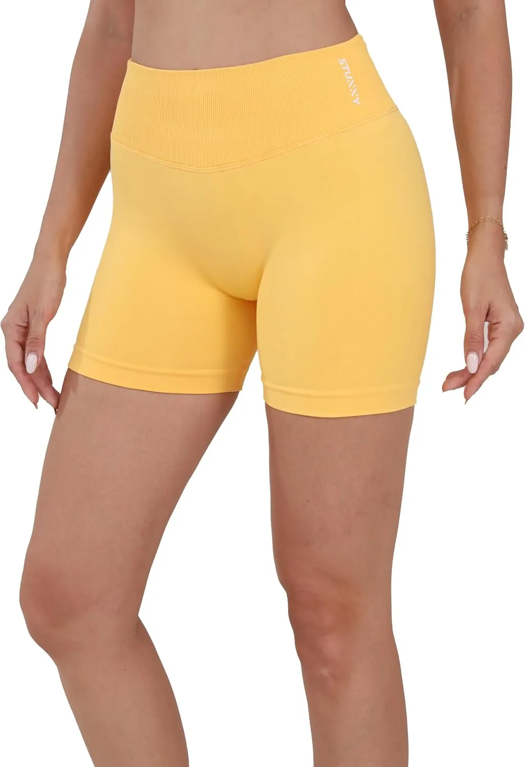 STUNNY Women Workout Impact Shorts Gym Shorts Scrunch Butt Lifting Seamless Shorts Waisted Contour