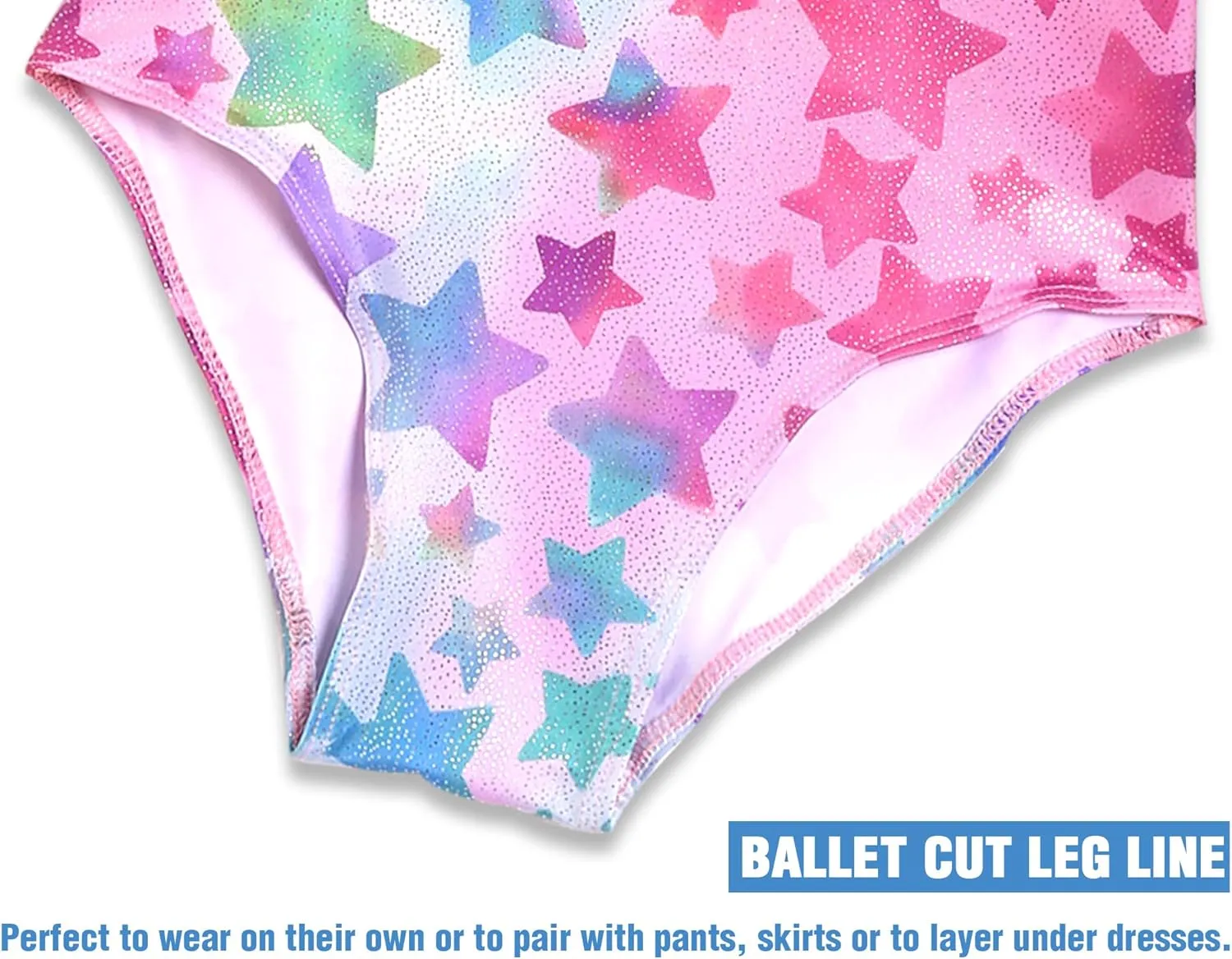 TENVDA Gymnastics Leotards for Girls Sparkly Unicorn Rainbow Long Sleeve Kids Tumbling Outfit Age 2-9 Years Old