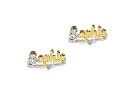 THE DOUBLE PLATED CLASSIC SCRIPT STUD EARRINGS