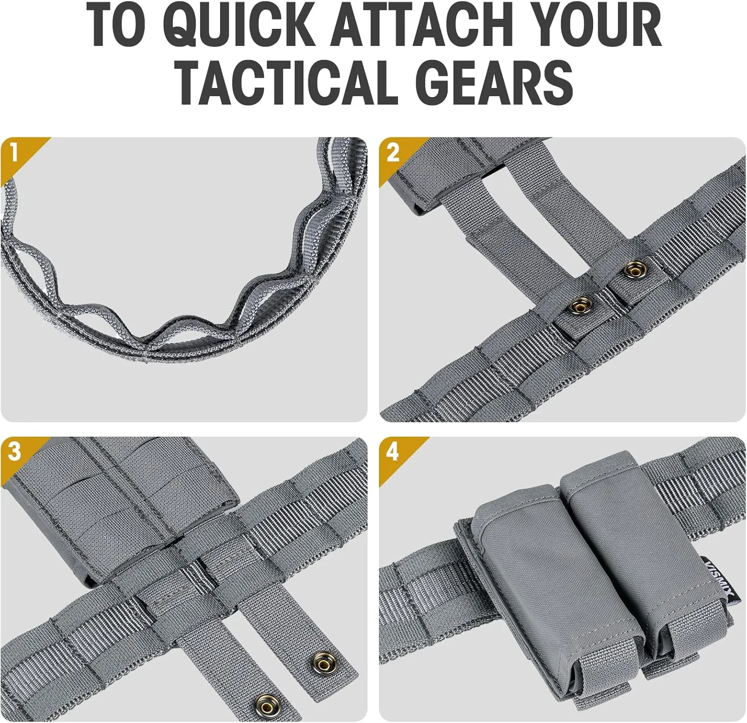 VISMIX Tactical Belt, Quick Release 1.75" MOLLE Battle Belt with Inner Belt and Anti-Slip Pad- Heavy Duty Battle Belts