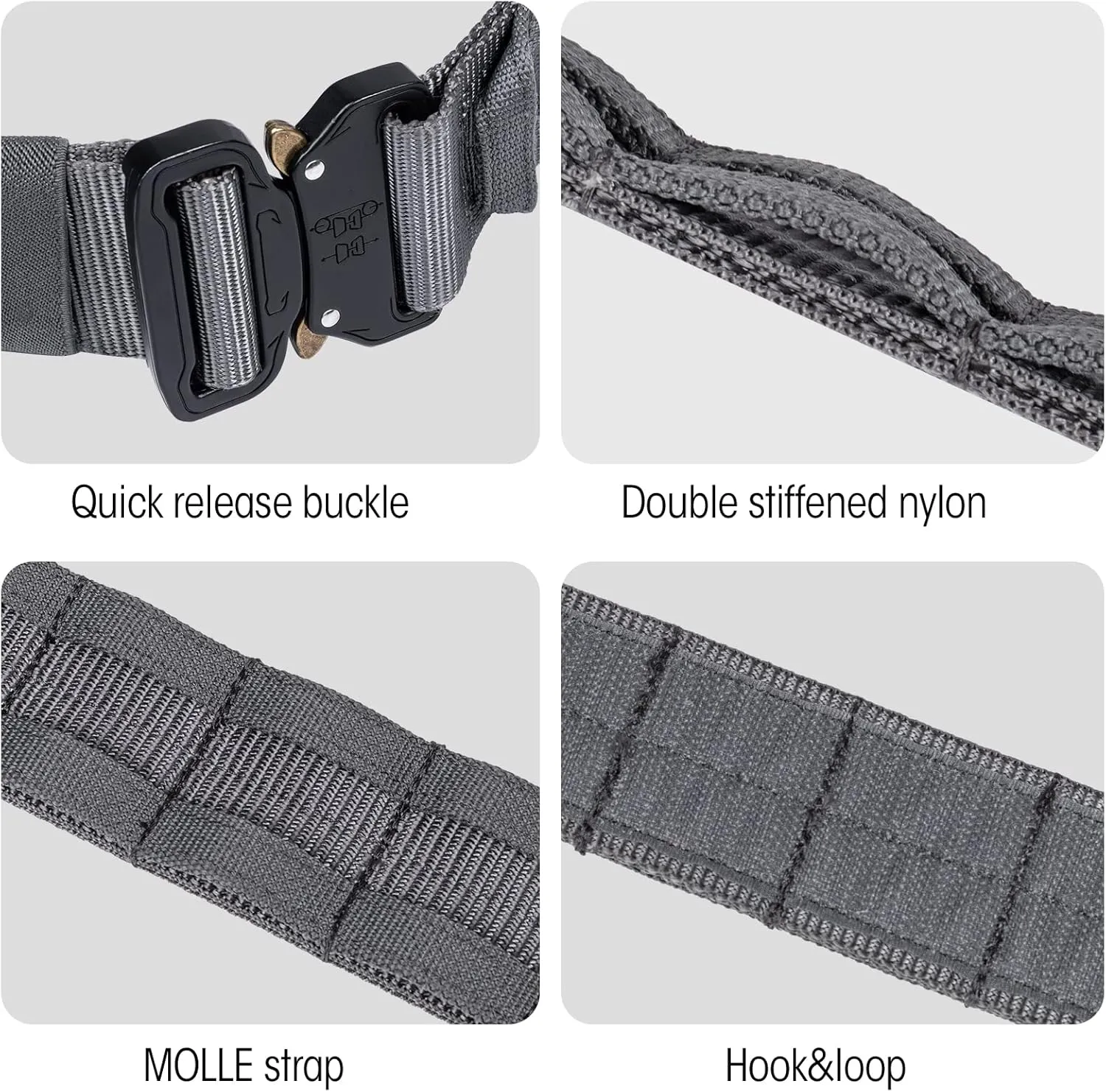 VISMIX Tactical Belt, Quick Release 1.75" MOLLE Battle Belt with Inner Belt and Anti-Slip Pad- Heavy Duty Battle Belts