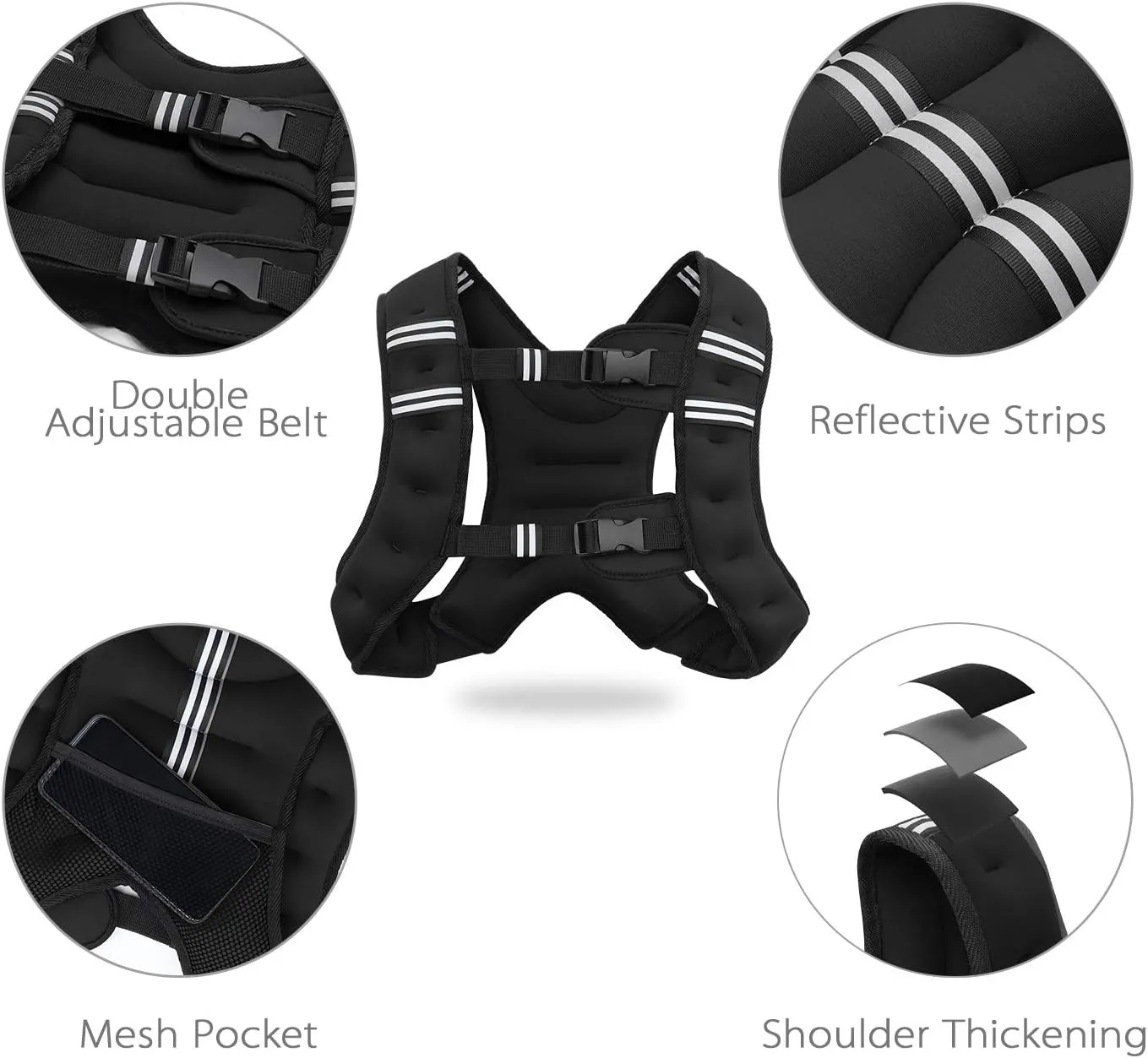 VIVITORY Weighted Vest Workout Equipment, 11lbs/18lbs Body Weight Vest for Men, Women, Strength Training, Running, Fitness, Muscle Building, Weight Loss, Weight lifting
