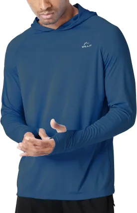 Willit Men's Sun Shirts UPF 50  Rash Guard Long Sleeve Sun Protection Hoodie SPF UV Fishing Lightweight Athletic Running