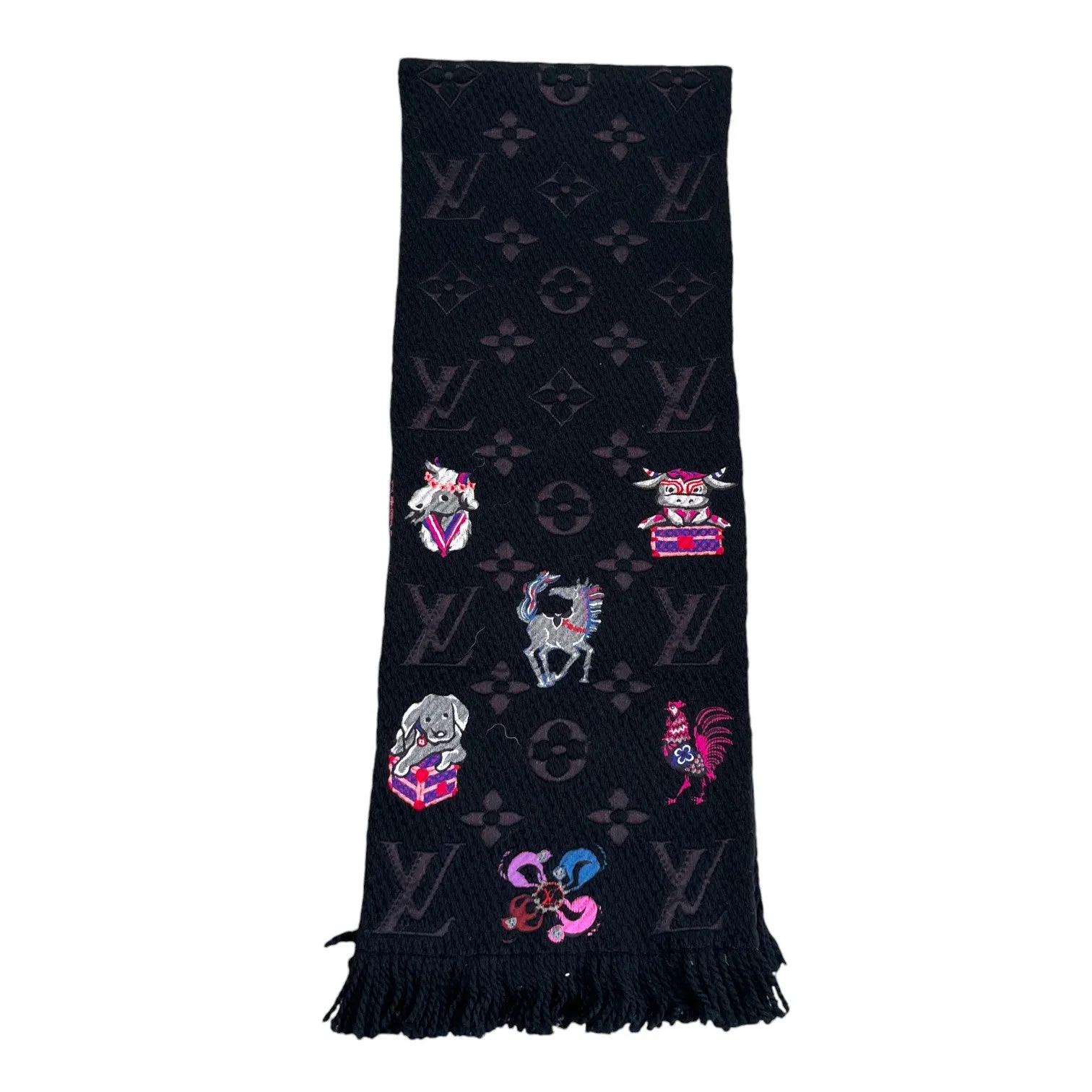 Women's Monogram Echarpe Mania Scarf Black