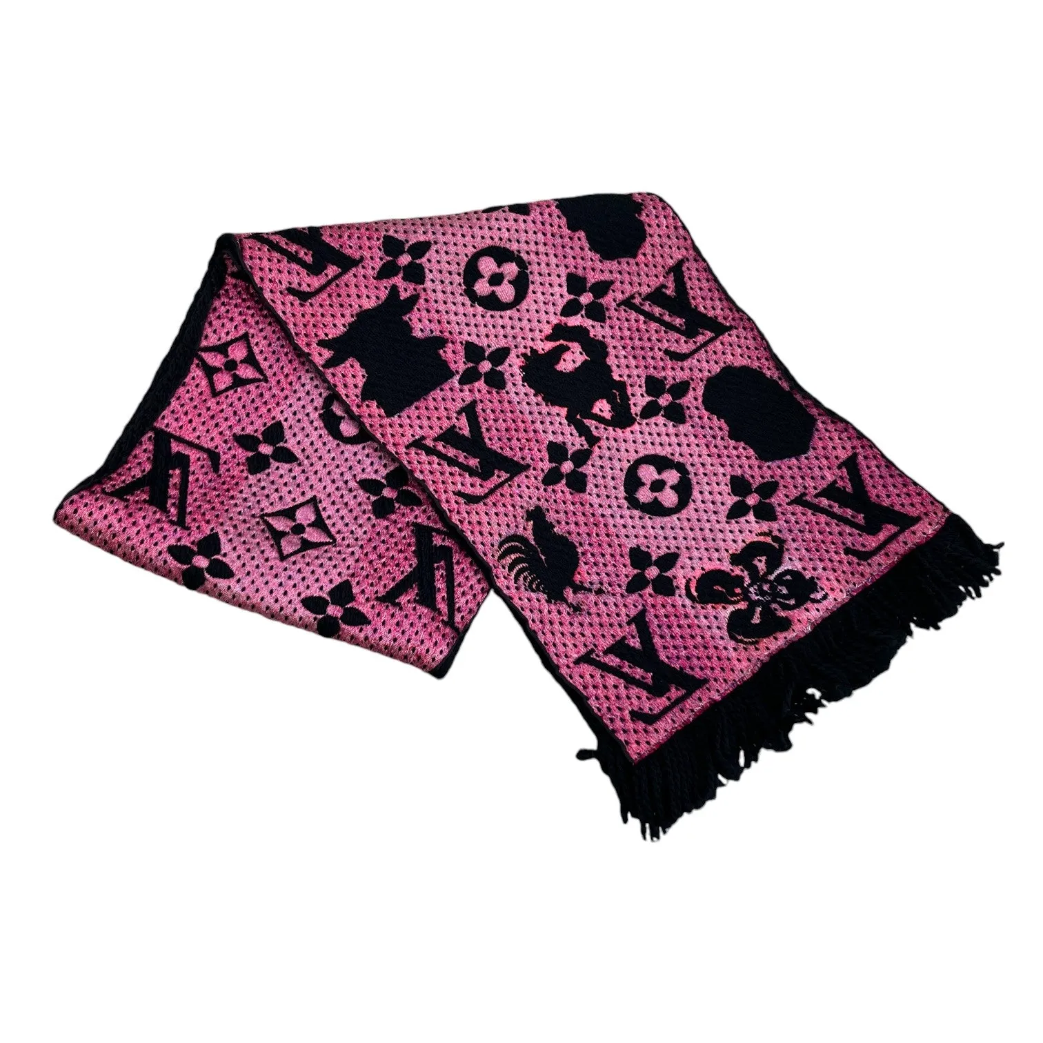 Women's Monogram Echarpe Mania Scarf Black